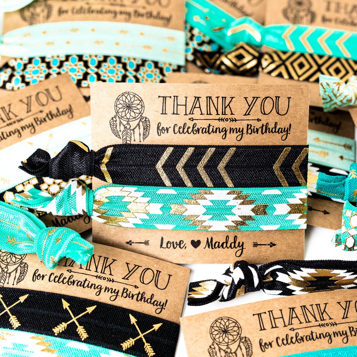 Dreamcatcher Boho Birthday Party Hair Tie Favors Tribal Boho Etsy