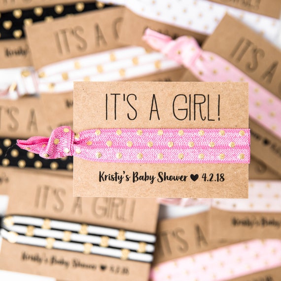 baby shower hair tie favors