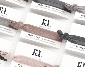 CUSTOM Promotional Bridal Show Hair Tie Favors | Business Handouts Promos for Wedding Pros + Event Planner Photographer Florist Officiant