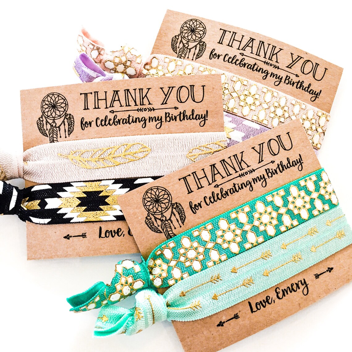 Dreamcatcher Boho Birthday Party Hair Tie Favors Tribal Boho Etsy