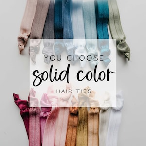 YOU CHOOSE | Solid Color Elastic Hair Ties, Bulk Wholesale Assorted Solid Color Hair Ties, Pick Your Colors Creaseless Elastic Hair Ties