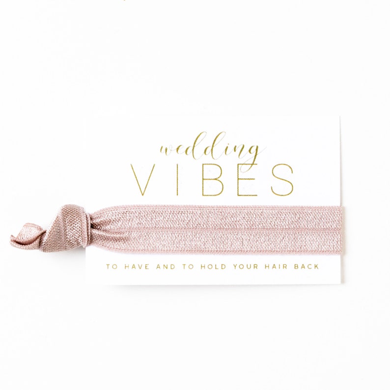 Neutral Mauve Bachelorette Party Hair Tie Favors Nude Beige Tan To Have and To Hold Your Hair Back Blush Bachelorette Hair Tie Favor