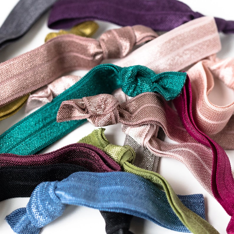YOU CHOOSE Solid Color Elastic Hair Ties Bulk Wholesale Etsy
