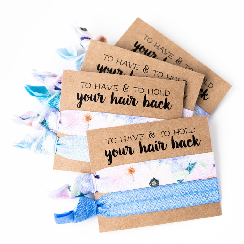 Hair Tie Bridesmaid Gift Purple Floral Hair Tie Gift Etsy