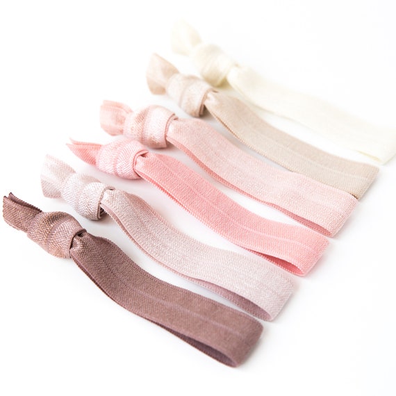 Blush Ombre Hair Tie Set Creaseless Elastic Hair Ties Etsy