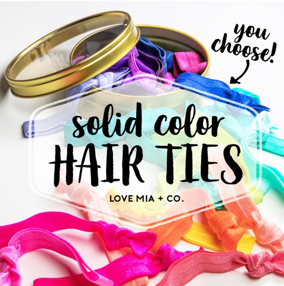 You Choose Solid Color Elastic Hair Ties Bulk Wholesale Etsy