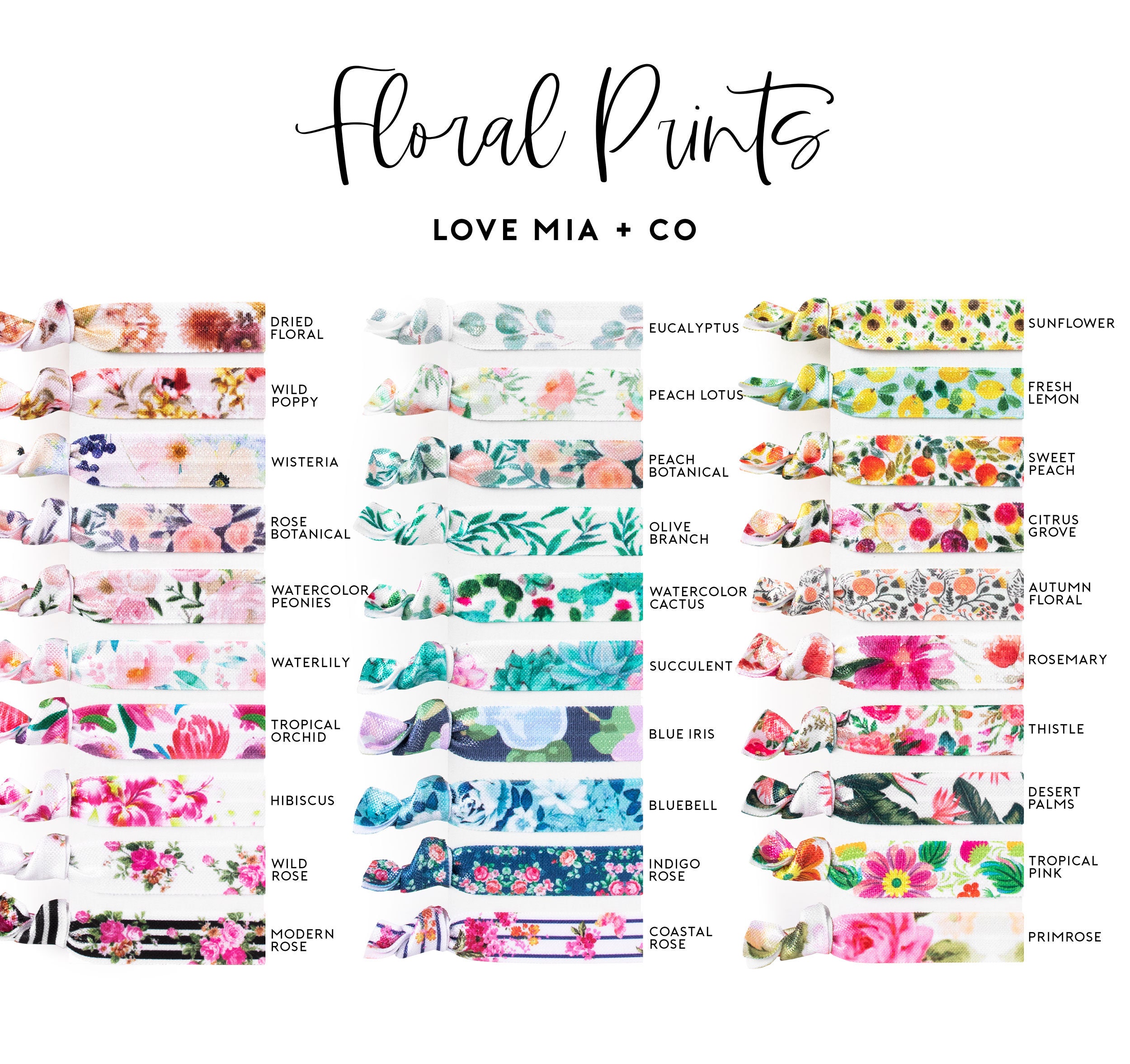 YOU CHOOSE Printed Elastic Hair Ties Assorted Hair Tie Etsy