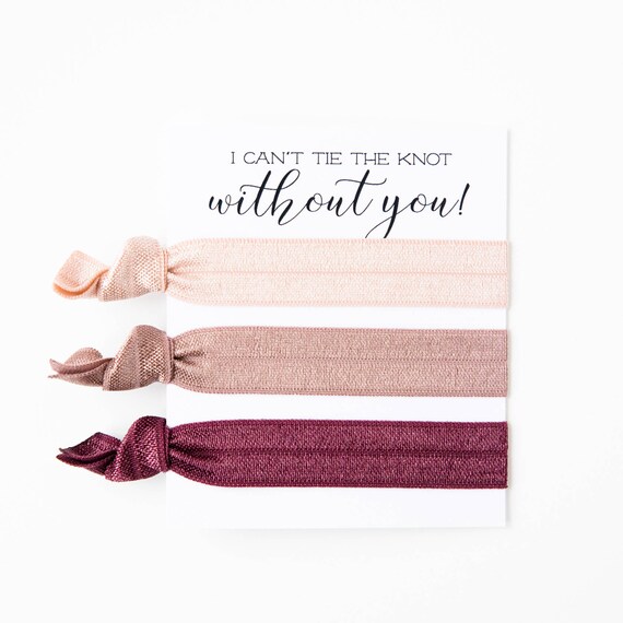 Blush Ombre Hair Tie Bridesmaid Gift Blush Pink Champagne Etsy