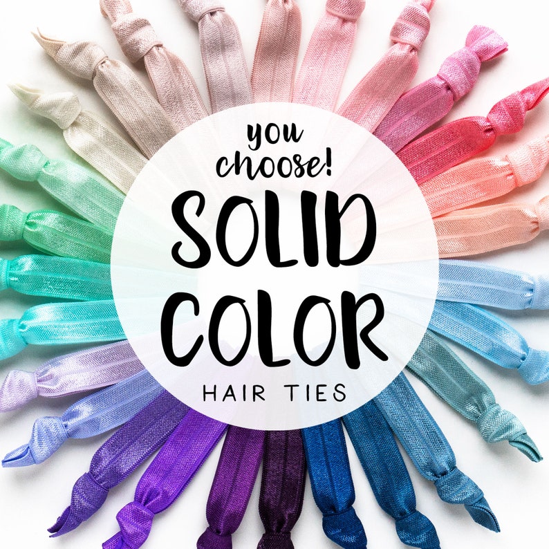 YOU CHOOSE Solid Color Elastic Hair Ties Bulk Wholesale Etsy