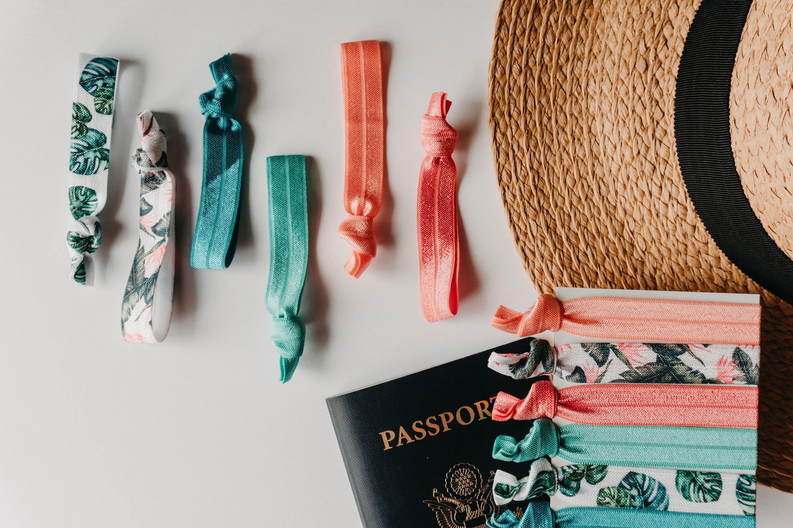Madewell Four-Pack Palm Leaf Hair Ties Vacay Hair Tie Set | Tropical Palm Leaves, Creaseless  main image 2