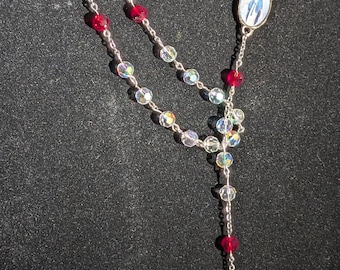 Rosary Sapphire and Aurora Borealis (Clear and Blue Round)
