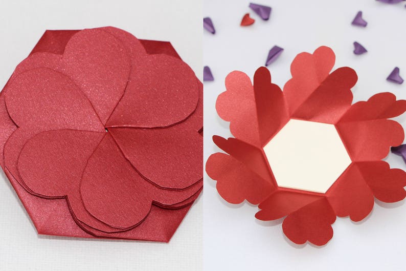 Origami Paper Flower in Heart Box Red Cherry Blossom 1st Etsy