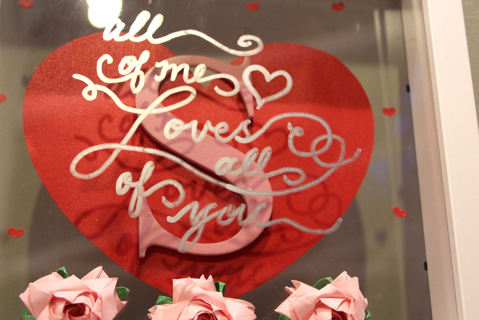 Personalised Shadow Box Frame With Origami Rose 1st Paper / Etsy