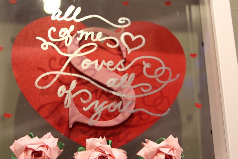 Personalised Shadow Box Frame With Origami Rose 1st Paper / Etsy