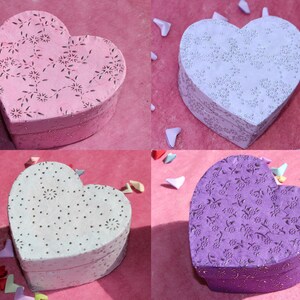 Origami Flower in Heart Trinket Box - white with pink cherry blossom - birthday present, 1st paper / 4th wedding anniversary, gift for her image 4