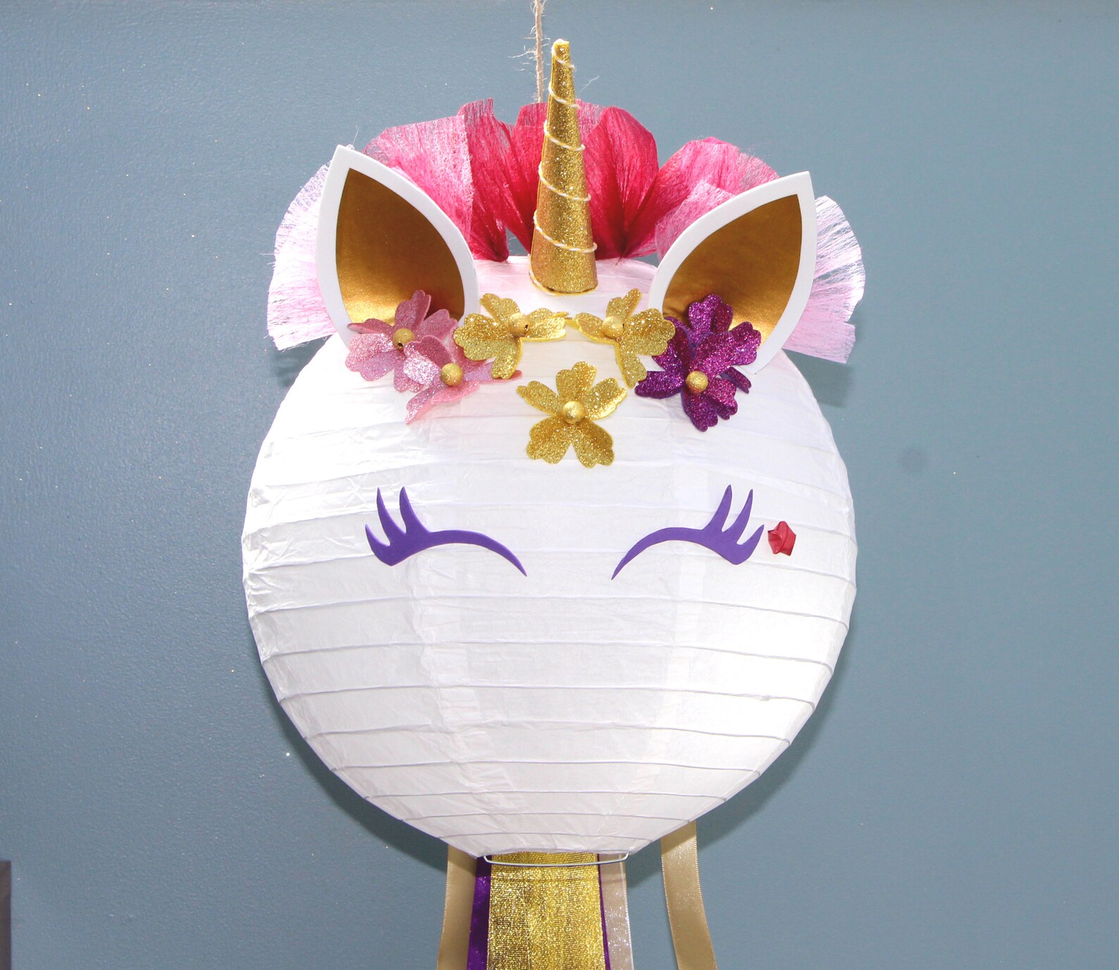 Unicorn Lightshade Lampshade Paper Lantern Gold Horn & Etsy