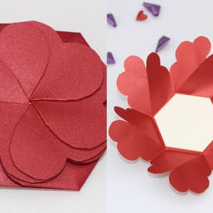 Origami Flower in Heart Trinket Box - white with pink cherry blossom - birthday present, 1st paper / 4th wedding anniversary, gift for her image 5