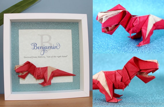 Cadeau Personnalise Pour Garcon Origami 3d Dinosaure T Rex Etsy