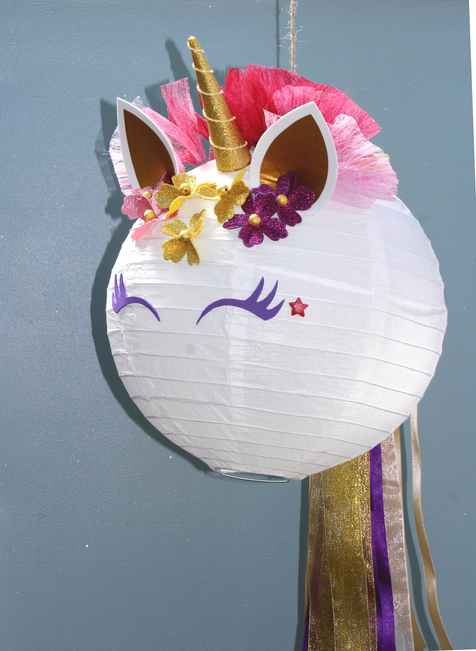 Unicorn Lightshade Lampshade Paper Lantern Gold Horn & Etsy