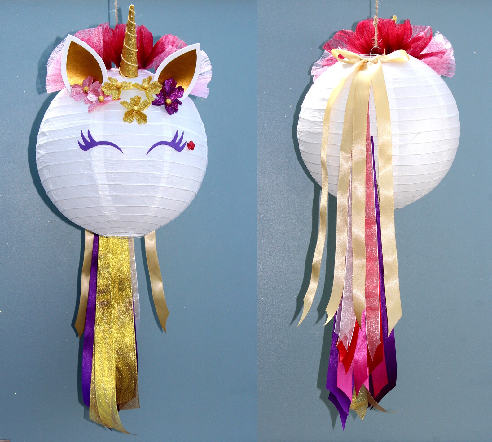 Unicorn Lightshade Lampshade Paper Lantern Gold Horn & Etsy
