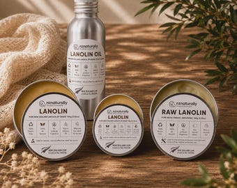 Bundle 6: 1x 100g EP Grade Lanolin, 1x 100ml EP Grade Lanolin Oil, 100g Raw Lanolin + free 20g EP Grade Lanolin
