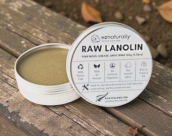 Pure NZ Lanolin - Raw (Gläser): 100g - 200g (Neuseeland, wasserfrei, roh, Wollfett)