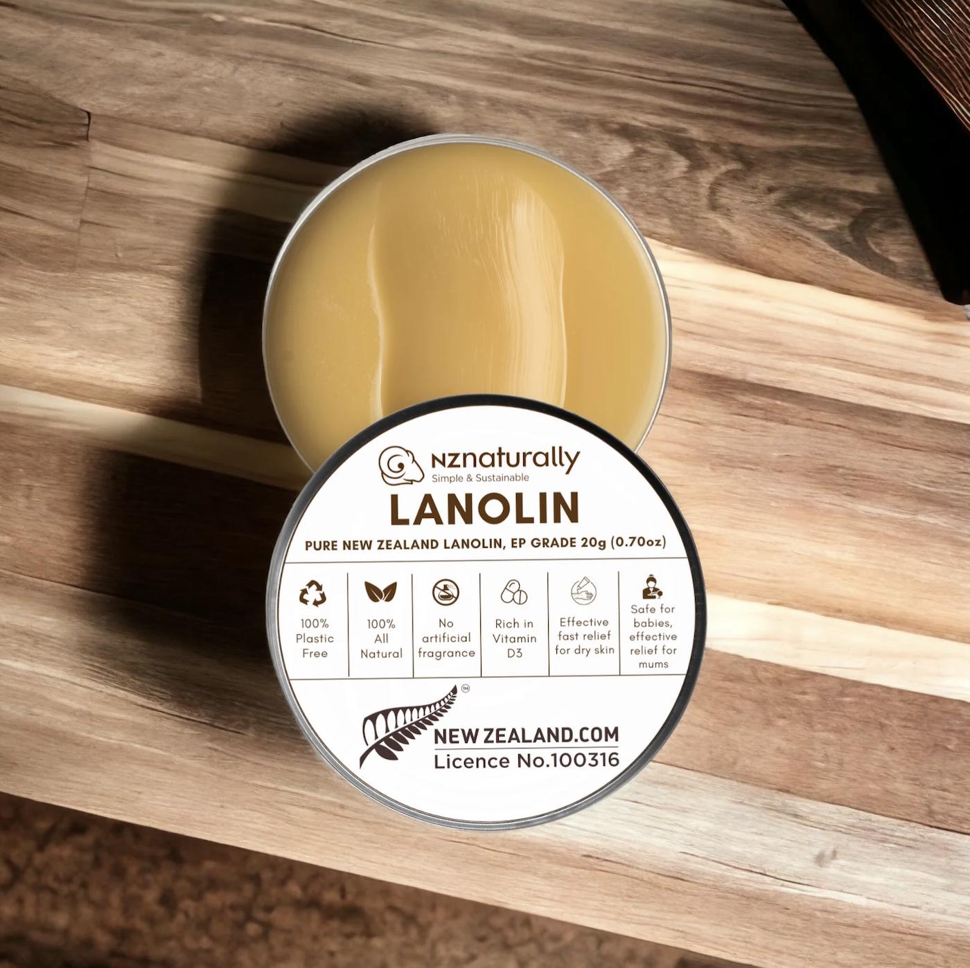 Pure NZ Lanolin - Pharmaceutical Grade 20g (new zealand, anhydrous, cosmetic, ep, cosmetic, grade, wool grease)
