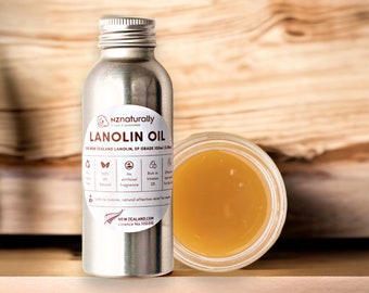 Pure NZ Lanolin - EP Grade Lanolin Oil: 100ml (new zealand, anhydrous, cosmetic, ep, cosmetic, grade, wool grease)