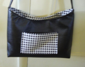 Black Houndstooth Handbag