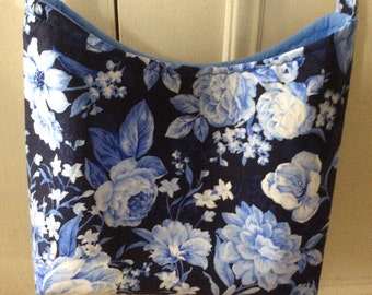 Blue Floral Handbag