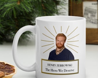 LPOTL Henry mug, &#39;Henry Zebrowski- the hero we deserve&#39;- Last Podcast on the left mug / coffee or tea cup