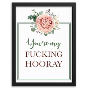 MFM 'You're My Fucking Hooray' Poster ungerahmt mein Lieblings Mord Aquarell Blumendruck / Murderino Baby Poster / Kindergarten Druck