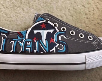 Custom Hand Painted Tennessee Titans Canvas fan inspired shoes