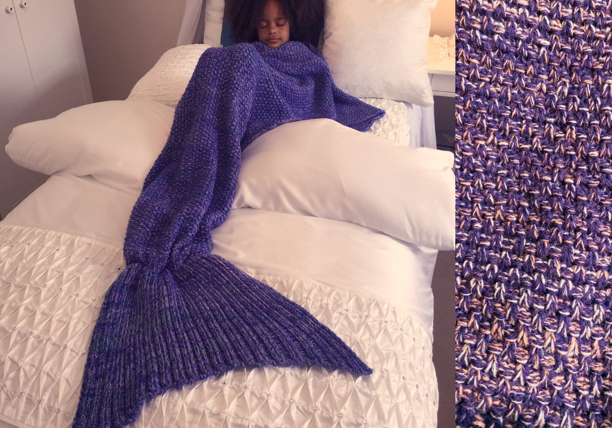 Purple mermaid blanket hotsell