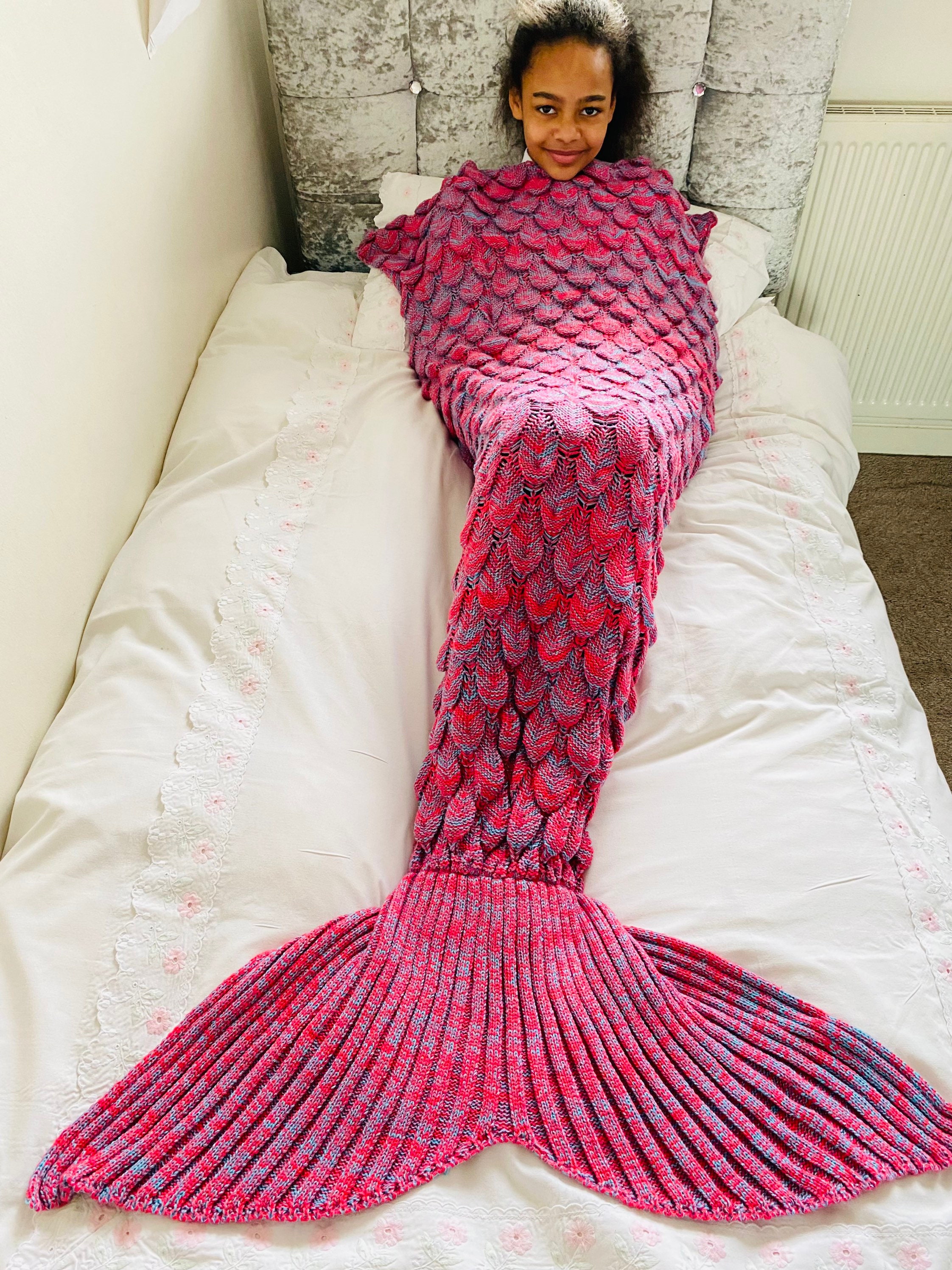Personalised Mermaid Tail Blanket Kids And Adults Pink And Etsy