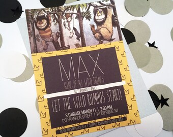 Where the Wild Things Are WTWTA Birthday Party Invitation Customizable