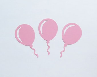 Pink Balloon Die Cuts - 1-4" Inch Choose Your Color/Colors Diecuts Birthday Party Circus Scrapbooking Baby Shower Nursery  Decoration Cute