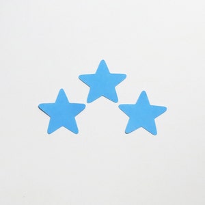 Pale Blue Star Die Cuts 1-3 Inch Diecuts Choose Your Color/Colors Scrapbooking Weather Night Sky Boy Shower Stationery Craft Cards Cute image 1