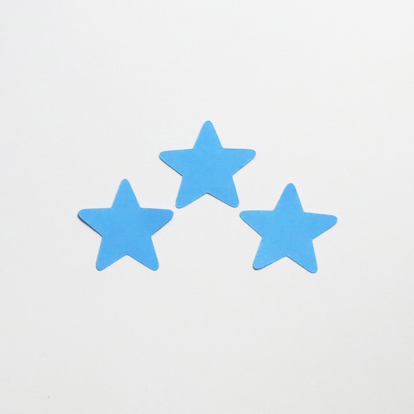 Pale Blue Star Die Cuts - 1-3" Inch Diecuts Choose Your Color/Colors Scrapbooking Weather Night Sky Boy Shower Stationery Craft Cards Cute