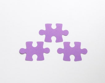 Purple Puzzle Piece Die Cuts - 1-3" Inch Diecuts Choose Your Color/Colors Board Game Jigsaw Kids  Stationery Craft Cards Decoration