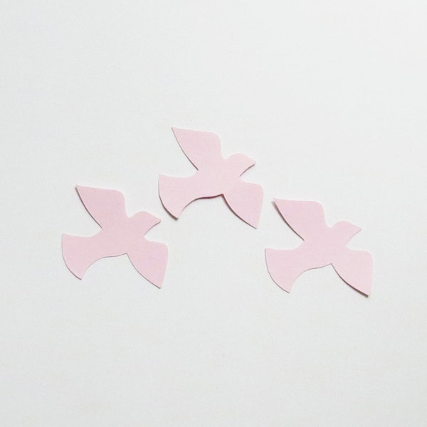 Baby Pink Dove Die Cuts - 1-3" Inch Diecuts Choose Your Color/Colors Scrapbooking Girl Bird Animals Stationery Craft Cards Wedding Cute