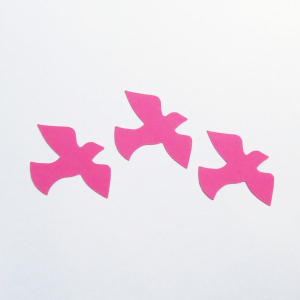 Bright Pink Dove Die Cuts - 1-3" Inch Diecuts Choose Your Color/Colors Scrapbooking Bird Animals Stationery Cards Wedding Decoration Cute