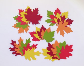 Fall Leaves Autumn Colors Diecut Scrapbooking Set Of 100 Original Design Gift Stationery Crafts Cards Table Decorations Confetti Cute