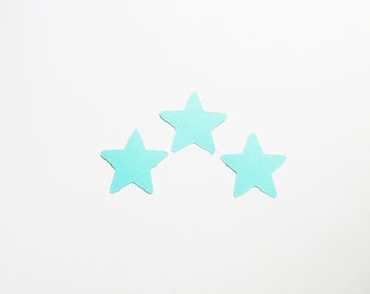 Turquoise Star Die Cuts - 1-3" Inch Diecuts Choose Your Color/Colors Scrapbooking Weather Night Sky Craft Stationery Craft Cards Cute