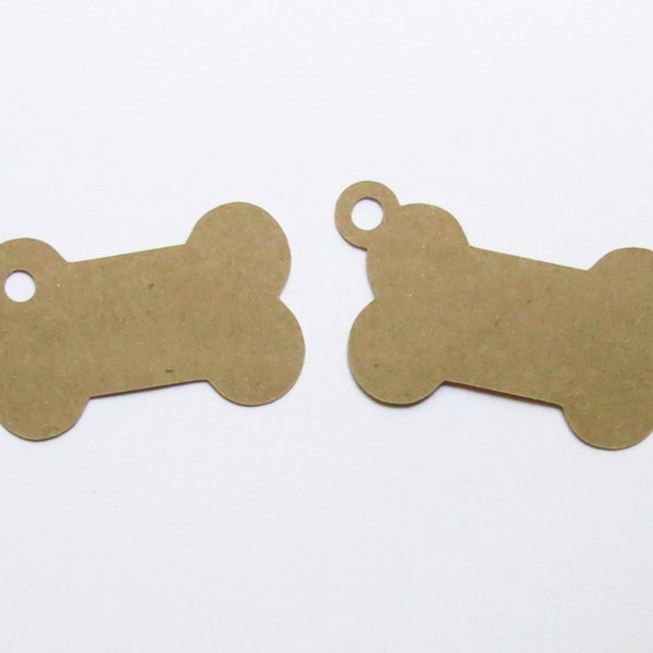 50 Kraft Dog Bone Tags - 2" Inch Gift Tag Hang Tag Scrapbooking Die Cut Rustic Wrapping Craft Stationery Craft Cards Decoration