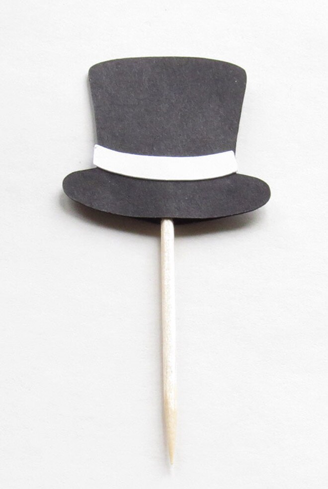 12 Top Hat Cupcake Toppers 1.5 Inch Choose Your Etsy