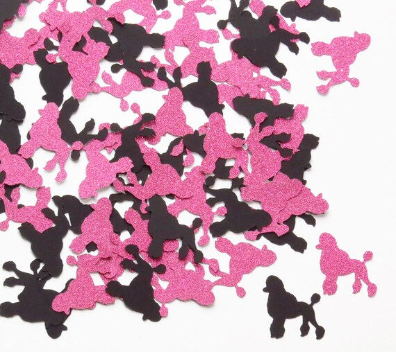 Pink Glitter and Black Confetti Poodles 1 Inch Choose Etsy