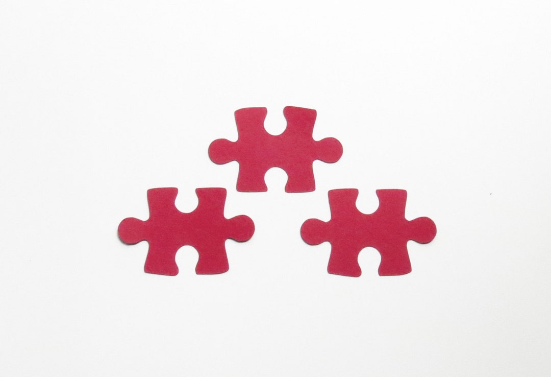 Deep Red Puzzle Piece Die Cuts 13 Inch Diecuts Choose Etsy