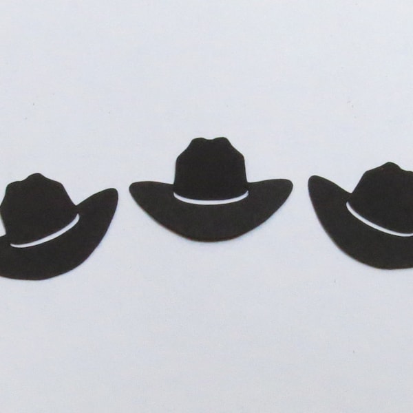 Cowboy Hat Die Cuts - 1-4" Inch Diecuts Choose Your Color/Colors Silhouette Western West Stable Cowgirl Scrapbooking Cards Table Scatter