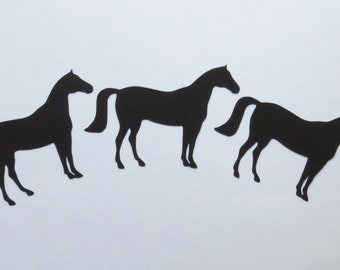 Black Horse Die Cuts - 2-4" Inch Diecuts Choose Your Color/Colors Cowboy Stable Equestrian Scrapbooking Stationery Cards Decorations